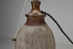 Lisbeth Munch Petersen Table Lamp with White Glazed Grooves by Lisbeth Munch Petersen Denmark 1940s - 4493466