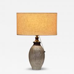 Lisbeth Munch Petersen Table Lamp with White Glazed Grooves by Lisbeth Munch Petersen Denmark 1940s - 4493486