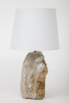 Lit Stones LitStones Grecian Marble Table Lamp with Custom Shade - 2959068