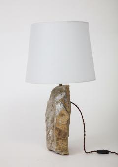 Lit Stones LitStones Grecian Marble Table Lamp with Custom Shade - 2959070