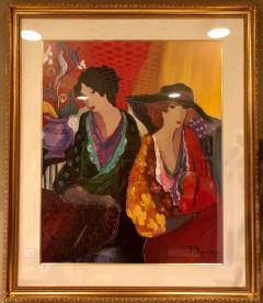 Lithograph by Patricia Govezensky of Two Woman Gilt Framed Signed - 2974555