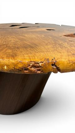 Live Edge Burlwood Coffee Table in the Manner of George Nakashima C 1980 - 4706029