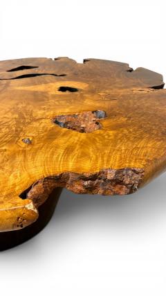 Live Edge Burlwood Coffee Table in the Manner of George Nakashima C 1980 - 4706030