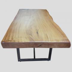 Live Edge Monkey Pod 3 5 Solid Slab Desk with Chrome Base - 2757509