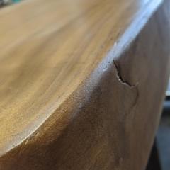Live Edge Monkey Pod 3 5 Solid Slab Desk with Chrome Base - 2757514