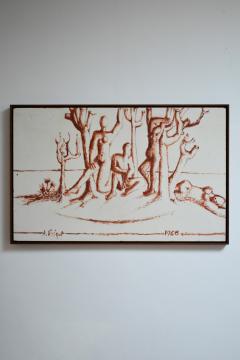 Lively landscapes with nude figures 1960s  - 4695839
