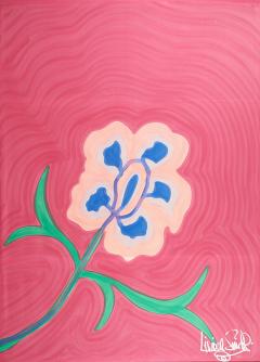 Livio De Simone Signed Framed Livio De Simone Original Hand Painted Flower on Fabric - 1109501
