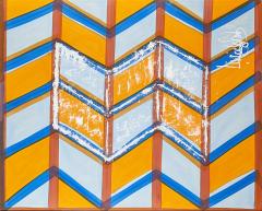 Livio De Simone Signed Framed Livio De Simone Original Hand Painted Geometric Fabric Framed - 1109500