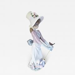 Lladro Garden Song Porcelain Figurine by Lladro Spain Young Girl with a Parasol  - 3010376