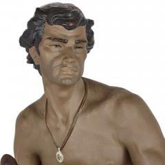 Lladro Glazed ceramic sculpture of a helmsman by Spanish maker Lladr  - 2269512