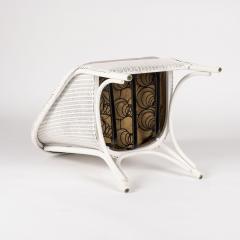 Lloyd Loom Style White Painted Wicker Chair - 1457220
