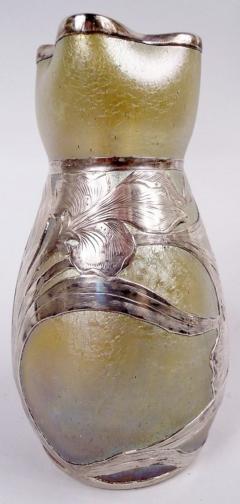 Loetz Art Nouveau Iridescent Vase with Alvin Silver Overlay - 4020625