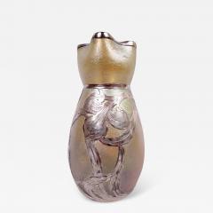 Loetz Art Nouveau Iridescent Vase with Alvin Silver Overlay - 4023095