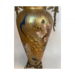 Loetz vase with applied peacock and floral design - 4639778