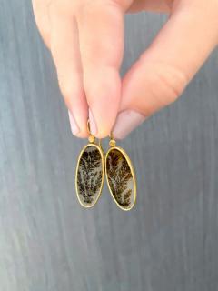 Lola Brooks Lola Brooks Elongated Dendritic Agate Oval Drop Earrings - 4757467