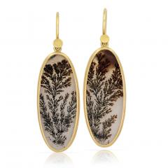 Lola Brooks Lola Brooks Elongated Dendritic Agate Oval Drop Earrings - 4812095