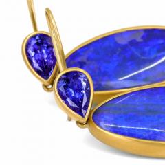 Lola Brooks Lola Brooks Ultramarine Opal Tanzanite Long Gold Dangle Drop Earrings - 4757418