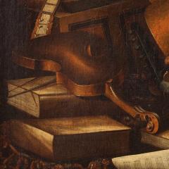 Lombard school of the 18th century still life painting with musical instruments - 3905710