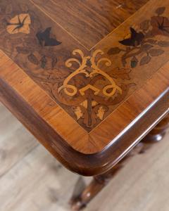 Lombardy Rectangular Table in Walnut and Precious Wood Marquetry Italy 19th Ce - 4375417