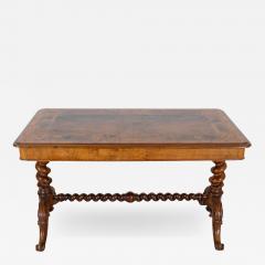 Lombardy Rectangular Table in Walnut and Precious Wood Marquetry Italy 19th Ce - 4379248