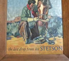 Lon Megargee Stetson Advertising Poster The Last Drop from his Stetson Circa 1940s - 80292