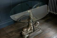 London Embankment Cast Iron Sturgeon Table with Rotating Glass Top - 1967440