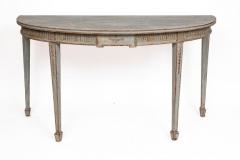 Long 19th Century Neoclassical Baltic Painted Demilune Console - 4334079