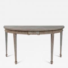 Long 19th Century Neoclassical Baltic Painted Demilune Console - 4334770