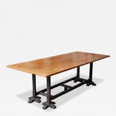 Long Dining Table with Black Antique Flag Stand Legs - 4132995