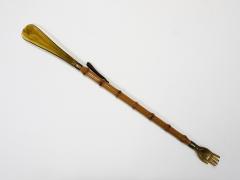 Long Faux Bamboo Shoehorn Backscratcher Resin Mid Century Italy 1960s - 4253982