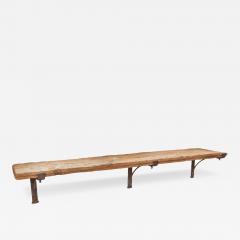 Long Raw wood Shelf with Iron Brackets - 3440109
