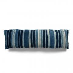 Long Rich Faded Indigo Stripe Lumbar Cushion - 3634922