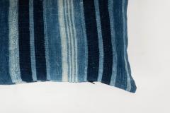 Long Rich Faded Indigo Stripe Lumbar Cushion - 3634924