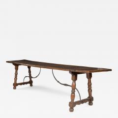 Long Single Board Top Walnut Italian Console Table - 4475731