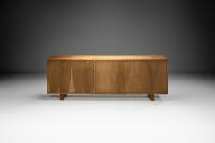 Long Spanish Brutalist Panel Cabinet in Oak Spain 1960s - 4142652