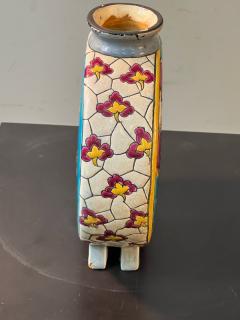 Longwy ART DECO LONGWY FLORAL PATTERN VASE - 3047043