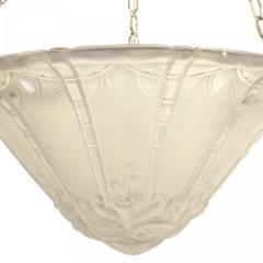 Lorane Nancy French Art Deco Etched Glass Pendant Chandelier - 4659112