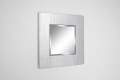 Lorenzo Burchiellaro Cast aluminum square mirror by Lorenzo Burchiellaro 1970s - 1440612