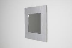 Lorenzo Burchiellaro Cast aluminum square mirror by Lorenzo Burchiellaro 1970s - 1440614