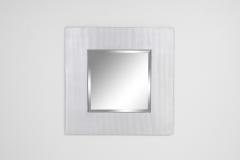 Lorenzo Burchiellaro Cast aluminum square mirror by Lorenzo Burchiellaro 1970s - 1440620