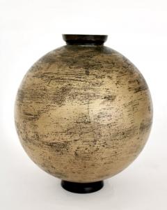 Lorenzo Burchiellaro LORENZO BURCHIELLARO EMBOSSED INCISED CAST AND GOLD PATINATED VASE - 2190560