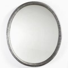 Lorenzo Burchiellaro Late 20th Century Oval Aluminum Cast Mirror by Lorenzo Burchiellaro - 3200960