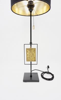 Lorenzo Ciompi Masterpieces of Light Brass Table Lamp with S Sebastiano Bronze Plaque XVII  - 2325133