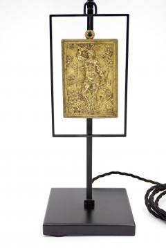 Lorenzo Ciompi Masterpieces of Light Brass Table Lamp with S Sebastiano Bronze Plaque XVII  - 2325134