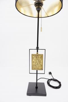 Lorenzo Ciompi Masterpieces of Light Brass Table Lamp with S Sebastiano Bronze Plaque XVII  - 2325140