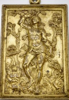Lorenzo Ciompi Masterpieces of Light Brass Table Lamp with S Sebastiano Bronze Plaque XVII  - 2325143
