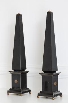 Lorenzo Ciompi Pair of Black Marble and Bronze Obelisks Gold Lizard Limited Edition 2017 - 1709914