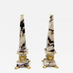 Lorenzo Ciompi Pair of Breccia Medicea Marble and Bronze Obelisks Crabs Limit Edition 2018 - 3909717