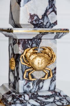 Lorenzo Ciompi Pair of Breccia Medicea Marble and Bronze Obelisks Crabs Limited Edition 2018 - 1709793