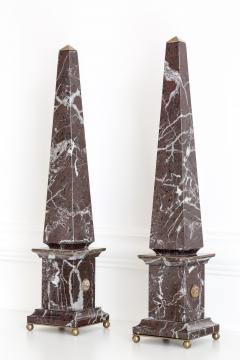 Lorenzo Ciompi Pair of Italian Red Marble and Bronze Obelisks Acanthus Limited Edition 2017 - 1709871